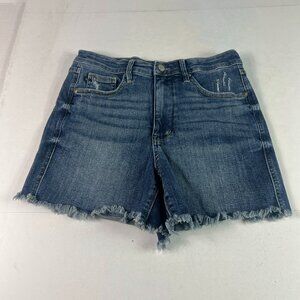 Judy Blue Jean Shorts Women 29* High Rise Blue Cut Off Stretch Denim Jorts Tag L